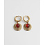 'Solenge' red stone earrings gold - stainless steel