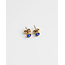 Blue Zirconia Stud Earrings - stainless steel