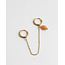 Double earring Orange Natural Stone' Gold - stainless steel (1 pcs)