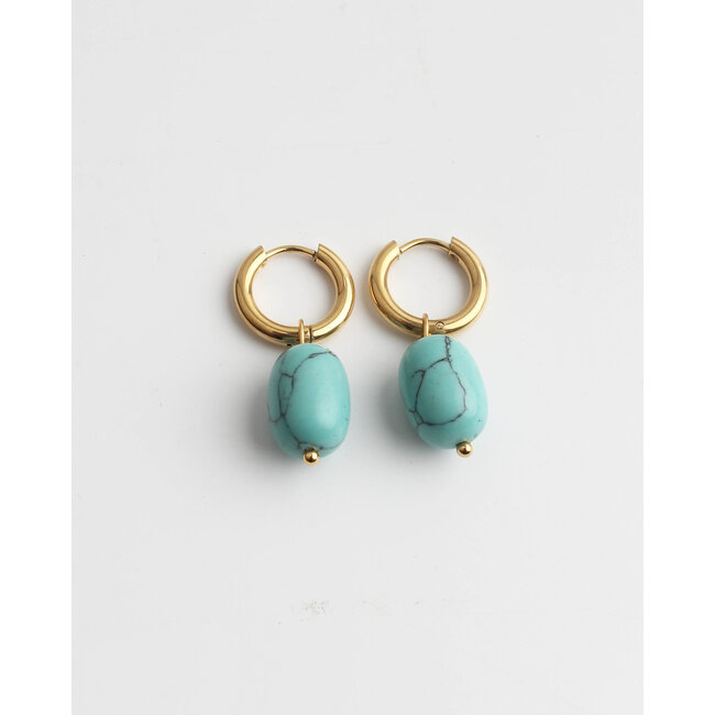 BOUCLES D'OREILLES 'Felicia' TURQUOISE - Acier Inoxydable