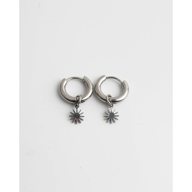 Boucles d'oreilles 'Sweet sun' argent - acier inoxydable