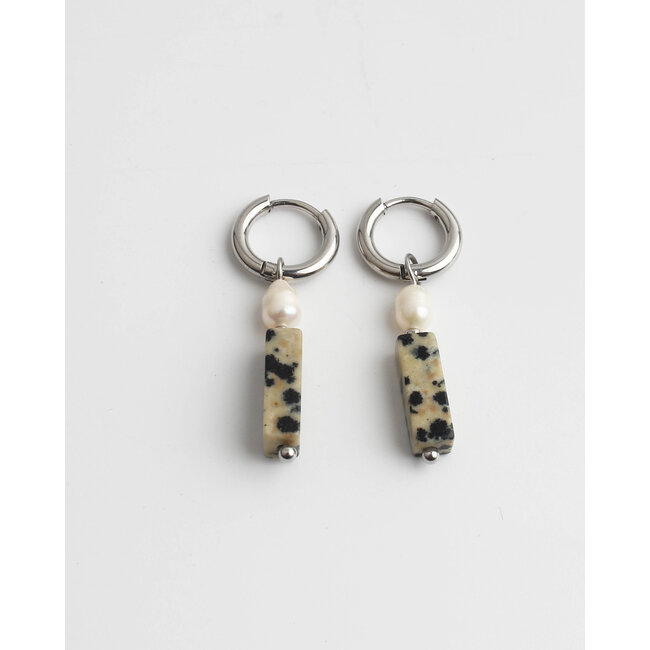 Dora & Pearl Leopard Ohrringe Silber-Edelstahl