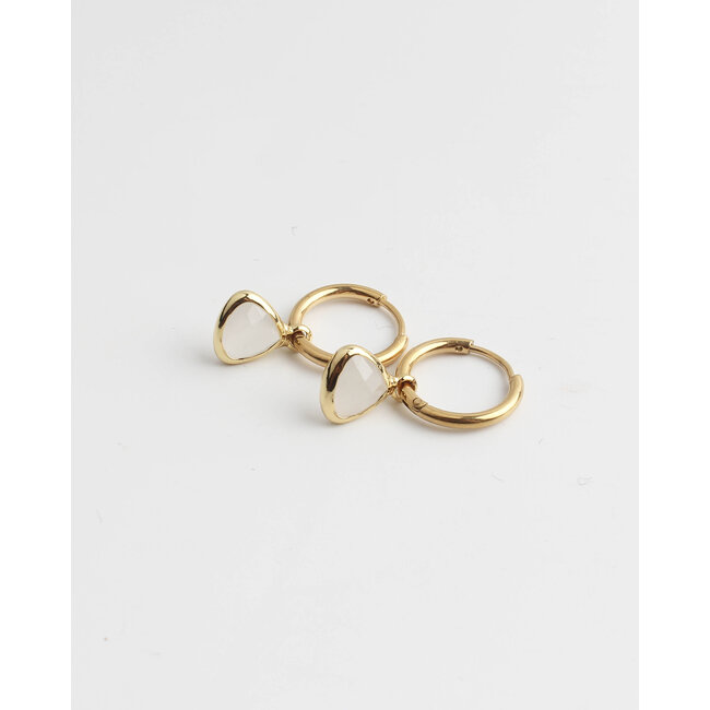 'Kiki' earrings white gold  - stainless steel