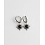 Boucles d'Oreilles Soleil Noir Argent - Pierre naturelle - acier inoxydable