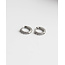White Stone hoops silver1.2 cm - stainless steel