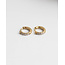 White Stone Earrings Gold 1.2 cm - stainless steel