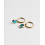 Oval 'Dana' Earrings Blue - Stainless Steel