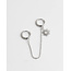 Double earring 'here comes the sun silver - stainless steel (1 pcs)