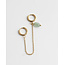 Double earring Jade Green Natural Stone' Gold - stainless steel (1 pcs)