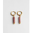 Boucles d'oreilles 'Olivia' pierre naturelle rose or - acier inoxydable