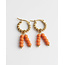 'Pippa' earrings Orange - Stainless Steel