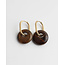 Boucles d'Oreilles 'Tirza' Or oeil de tigre - Acier Inoxydable