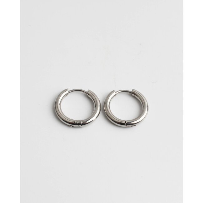 Boucles d'Oreilles Argent Basic 1.5 CM - Acier Inoxydable