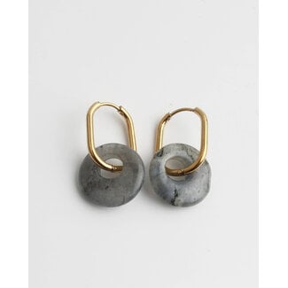 Boucles d'Oreilles 'Tirza' Or Labradorite - Acier Inoxydable