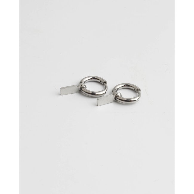 'Suus' Earrings Silver Stainless Steel