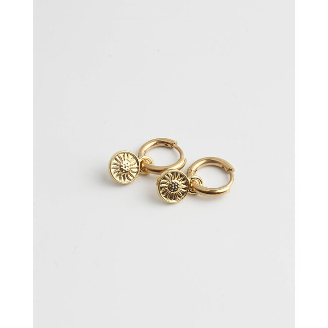 'Le tournesol' Earrings Gold - Stainless Steel