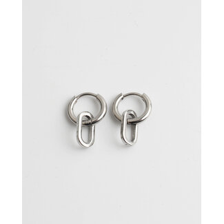 Boucles d'oreilles 'Lorette' Argent - Acier Inoxydable