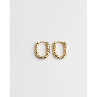 Small turned 'Odette' Earrings Gold - Stainless steel