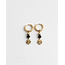 Pendientes de Fleur Sauvage Black & Gold - Acero inoxidable