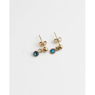 'Estrella' studs blue gold - stainless steel