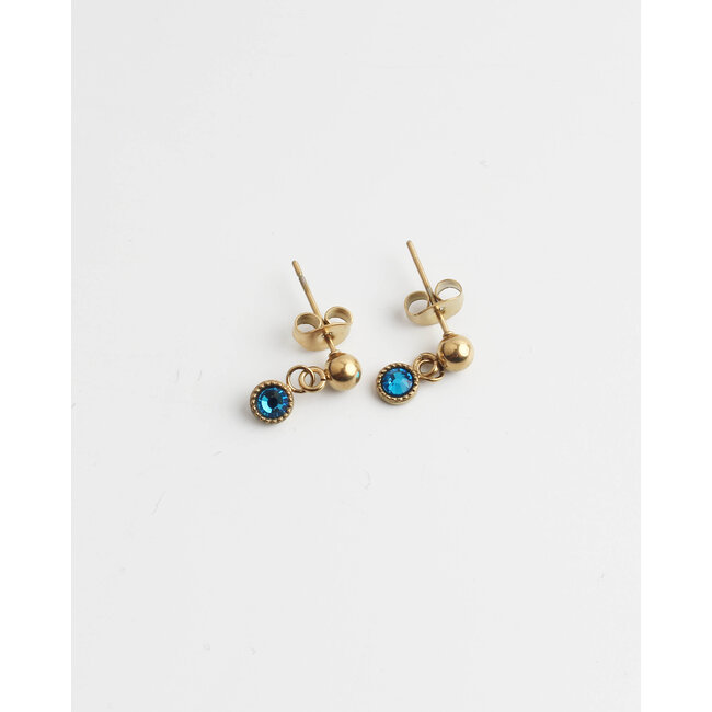 'Estrella' studs blue gold - stainless steel