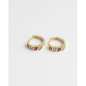 Pendientes Zonne 'Zirkonia Hoop- Gold chapado en