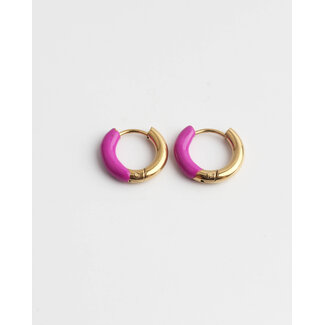 Boucles d'oreilles 'Happy times' rose - acier inoxydable