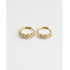Blue flower hoops - Gold Plated