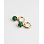 Pendientes de Yovi 'Gold & Green - Acero inoxidable