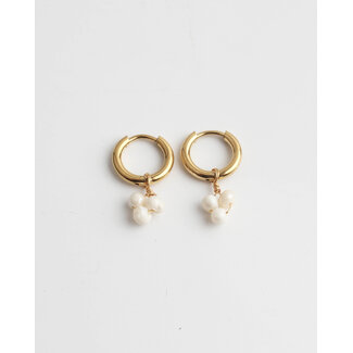 Boucles d'oreilles 'Zara' perle d'eau douce - acier inoxydable