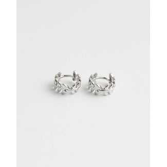 Boucles d'Oreilles 'Feuilles' Argent - Acier Inoxydable