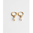 Boucles d'Oreilles 'Veerle' Or & Perle - Acier Inoxydable