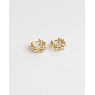 Boucles d'Oreilles 'Feuilles' Or - Acier Inoxydable