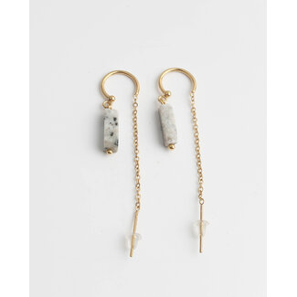 Boucles d'oreilles 'Yaya' Labradorite - acier inoxydable