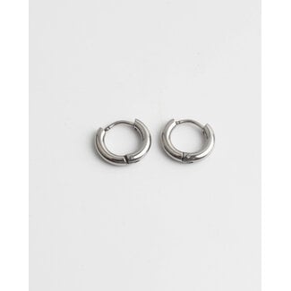 Boucles d'Oreilles Argent Basic 1 CM - Acier Inoxydable