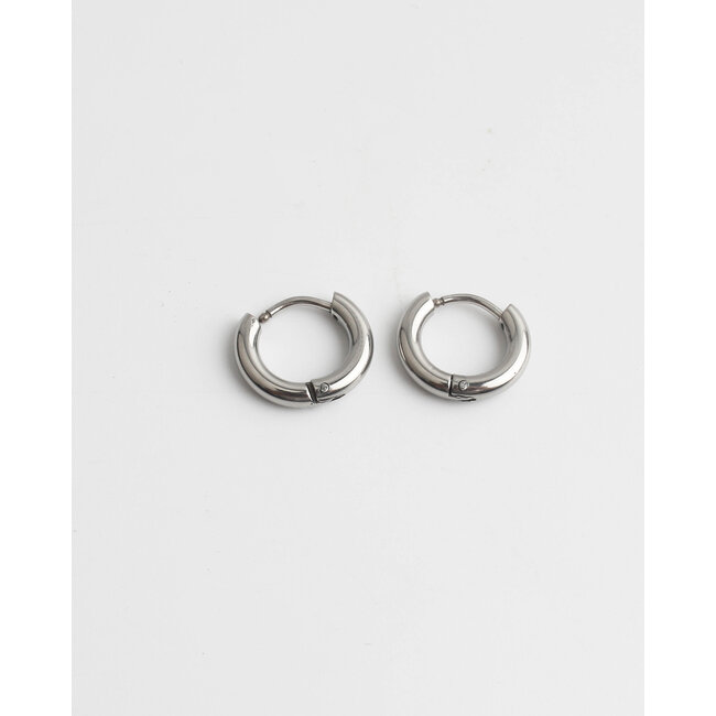 Boucles d'Oreilles Argent Basic 1 CM - Acier Inoxydable