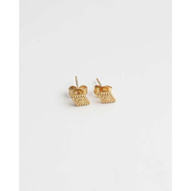 Boucles d'Oreilles Tiges Triangle Or - Acier Inoxydable