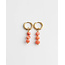 Coral Earrings Gold - Stainless steel