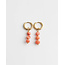 Pendientes de coral Oro - Acero inoxidable