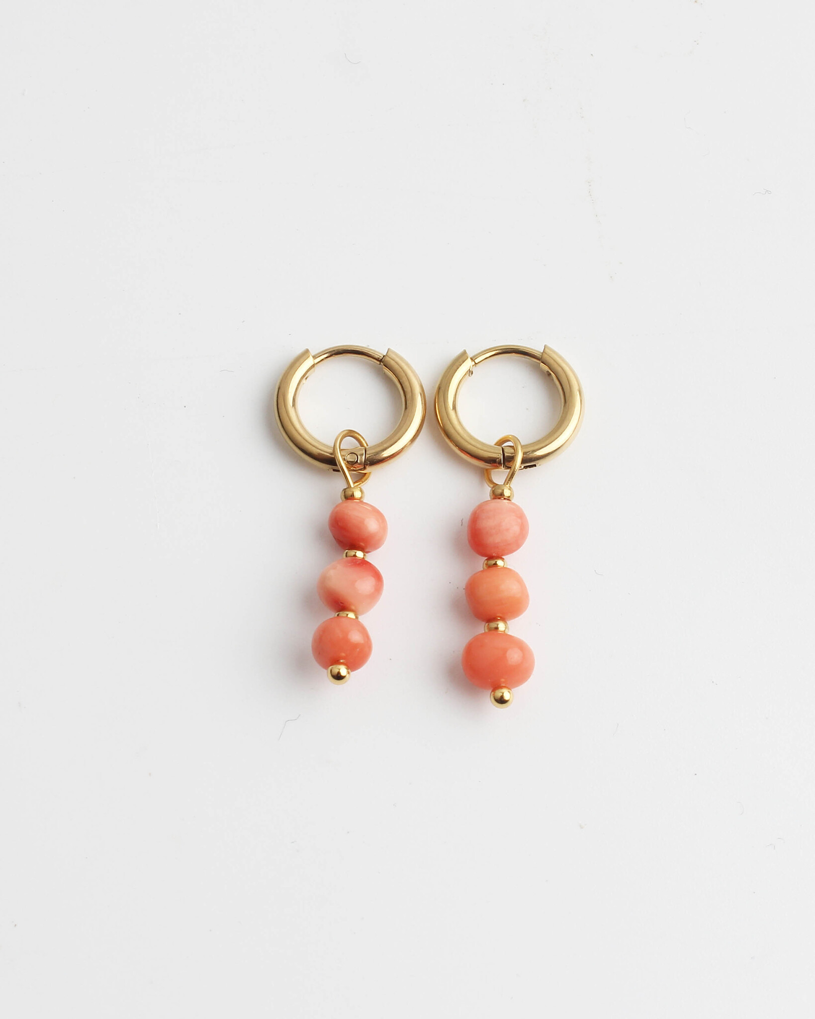 Coral earrings deals gold