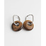 'Tirza' Earrings SILVER tiger eye stone - Stainless Steel