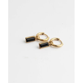 Pendientes felinos Black & Gold - Acero inoxidable