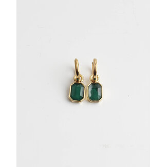 Boucles d'oreilles 'Leonore' Vert - acier inoxydable