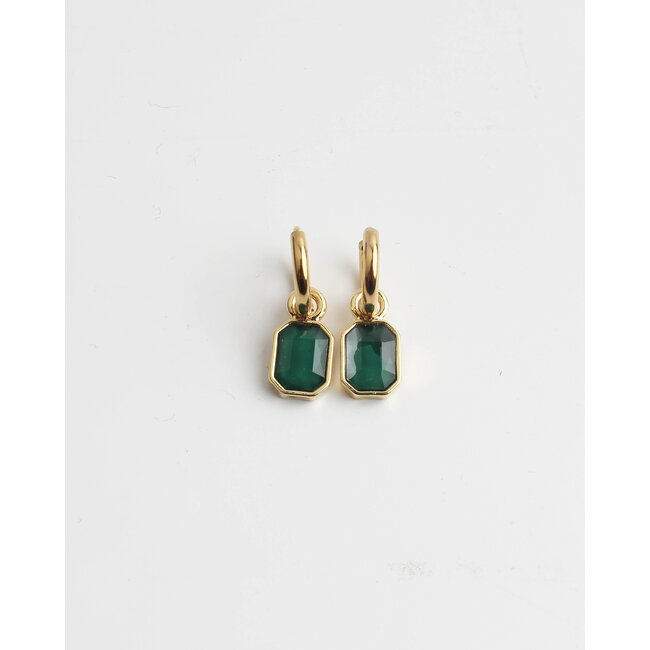 Boucles d'oreilles 'Leonore' Vert - acier inoxydable