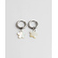 Flower Shell Earrings Silver - Stainless Steel
