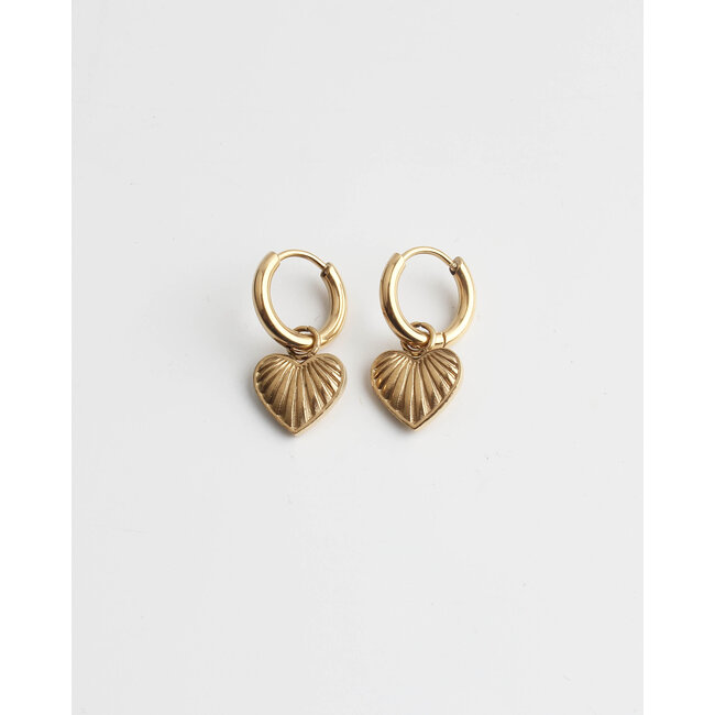 Pendientes del coraz—n Boho - Acero inoxidable