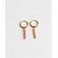 Boucles d'oreilles 'Mon cheri' or & orange - acier inoxydable