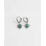 Boucles d'Oreilles Soleil Vert Argent - Pierre naturelle - acier inoxydable