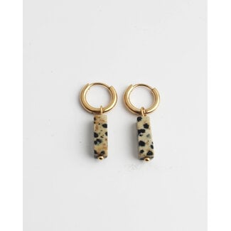 Dora Hoops Leopard NATURAL STONE GOLD - STAINLESS STEEL