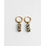 Boucles d'oreilles 'Dora' Jaspe or - acier inoxydable